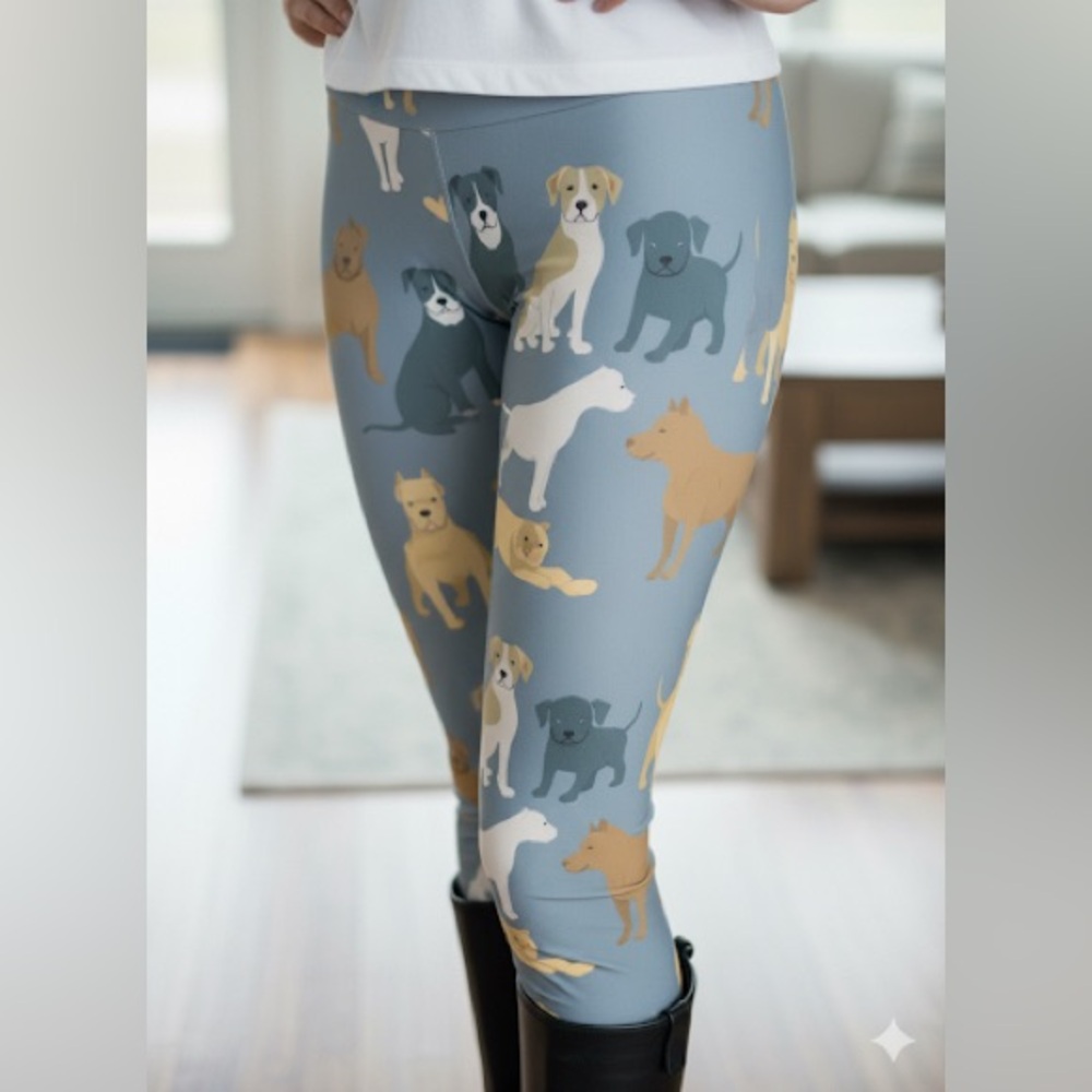 NEW Women Dog Leggings Buttery Soft Yoga Pants Sizes OS/TC